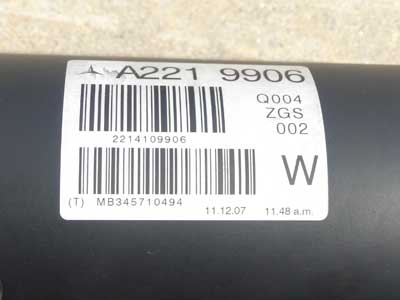 Mercedes Driveshaft 2214109906 W221 07-11 S550 RWD10